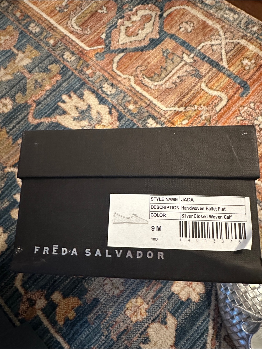 Freda Salvador Jada hand woven Silver Ballet Flats - Picture 4 of 5